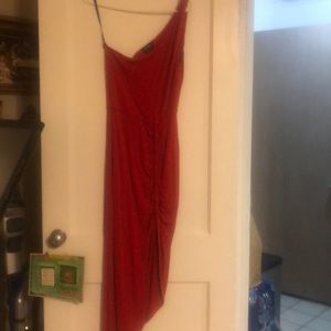 Bebe long maxi dress with left side slit